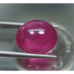 พลอยทับทิม (Ruby) 9.80 กะรัตสีแดงชมพู
