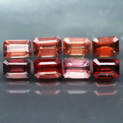 เพทายดิบสีส้มน้ำตาล (Zircon) 4.04 กะรัต 8 ชิ้นไม่เผา