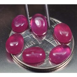 พลอยทับทิม (Ruby) 7.28 กะรัต 6 ชิ้นสีแดงชมพู