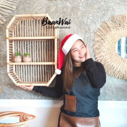 ชั้นหวายติดผนัง ชั้นวางอเนกประสงค์ ชั้นวาง ชั้นแขวนติดผนัง ทรงเหลี่ยม