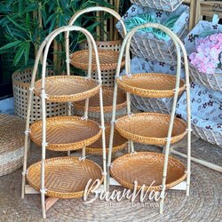 ชั้นวางไม้ไผ่ แบบไล่ระดับ ก้นตื้น