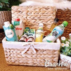 กล่องอเนกประสงค์ ลิ้นชักผักตบชวา กล่องบุผ้าด้านใน