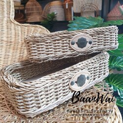 ตะกร้าหวายเทียม สีเหลี่ยม ตะกร้าหวายเทียมขนาดเล็ก