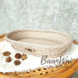 ถาดหวายเทียม ทรงรี ถาดหวายใส่ขนมปัง