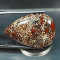 หินสีสวยลายธรรมชาติ (Jasper) 17.45 กะรัตเจาะรูแล้ว