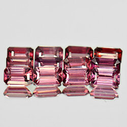 พลอยแท้โรโดไรท์สีชมพู 4.45 กะรัต 12 ชิ้น