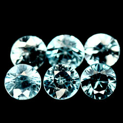 เพทายสีฟ้าเจียรเหลี่ยมเพชร 2.58 กะรัต 6 ชิ้น 4 มิล