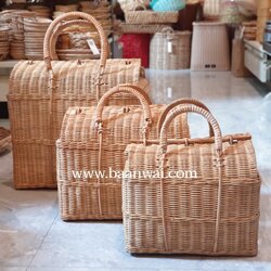 กระเป๋าหวาย วินเทจ