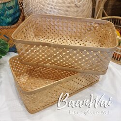 กล่องไม้ไผ่ ทรงเหลี่ยม