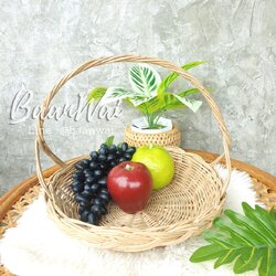 กระจาดหวาย หูหิ้ว ขนาด 11-12 นิ้ว