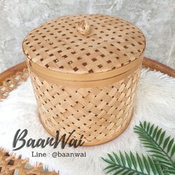 กล่องไม้ไผ่ ทรงกลม กล่องใส่ของ