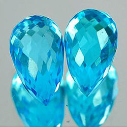 โทแพซพลอยสีฟ้า 1.95 กะรัต 2 ชิ้น