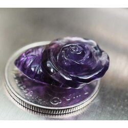 แอเมทิสต์แท้สีม่วงแกะลายดอกกุหลาย 9.80 กะรัต