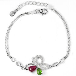 สร้อยข้อมือทัวร์มาลีนและโครมดิออพไซด์ 1.55 กะรัต