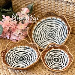 จานเซรามิค สานขอบหวาย