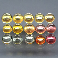 แซฟไฟร์หลากสี (Sapphire) 2.82 กะรัต 15 ชิ้น 3.2 มิล