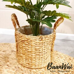 กระถางต้นไม้ ตะกร้าต้นไม้ ตะกร้าตกแต่งสวน กระถางต้นไม้ผักตบชวา