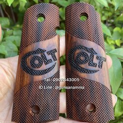 ด้ามไม้แกะลายโลโก้ COLT1911 Fullsize