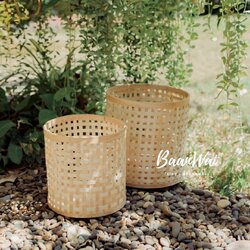 ตะกร้าไม้สาน ตะกร้าสานทรงกลม ตะกร้าสาน ตะกร้าใส่ของ...