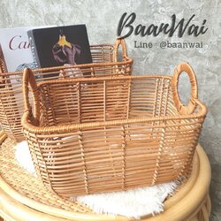 กล่องหวายโครงเหล็ก ลิ้นชักโครงเหล็ก (หูจับ)