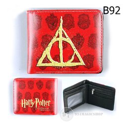 กระเป๋าสตางค์ แฮรี่พอตเตอร์ กระเป๋าสตางค์ผู้ชายพับ 2 ตอน มีซิปด้านในช่องใส่เหรียญ