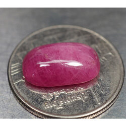 พลอยทับทิมแท้ 5.35 กะรัตสีชมพูแดง