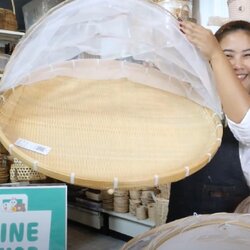 กระด้งมุ้งครอบ ทรงกลม ขนาดใหญ่