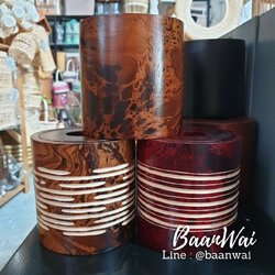 กล่องทิชชูไม้มะม่วง ทรงกลม