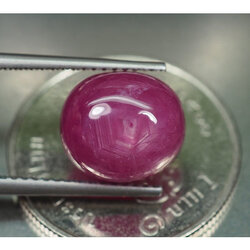 พลอยทับทิมแท้ 6.70 กะรัตสีชมพูอมแดง
