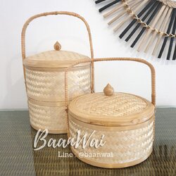 ปิ่นโตไม้ไผ่ สานละเอียด