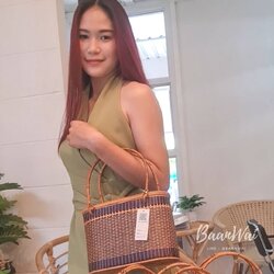 กระเป๋าไม้ไผ่ งานสานละเอียดมาก