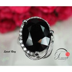 แหวนนิลแท้ 18.45 กะรัตขนาดใหญ่ประดับพลอยเนื้อแข็ง