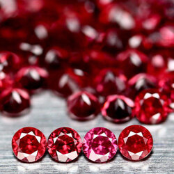 พลอยโรโดไรท์ม่วงแดง 4.85 กะรัต 49 ชิ้น 2.3 มิล