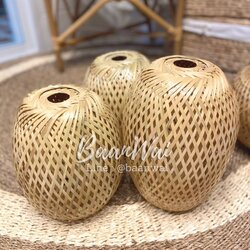 โคมไฟไม้ไผ่ ทรงรี โคมไฟตกแต่ง โคมไฟไม้ไผ่สาน