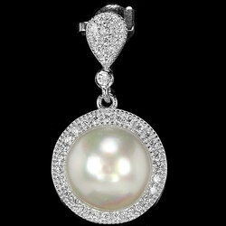 จี้เงินประดับไข่มุกขนาด 10 มม.