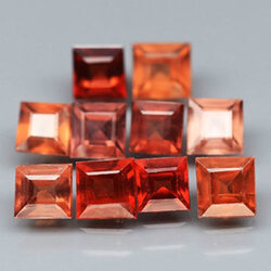 เพทายดิบสีน้ำตาลส้ม 3.84 กะรัต 10 ชิ้นไม่เผา