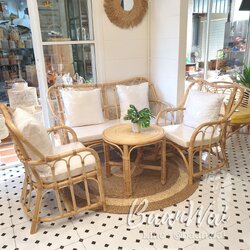 ชุด Cozy เก้าอี้หวายแท้ พร้อมเบาะ