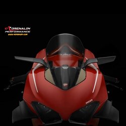 กระจกข้าง Rizoma รุ่น stealth ทำหน้าที่เป็นเหมือนสปอยเลอร์ สร้างแรงกด downforce สำหรับ V4