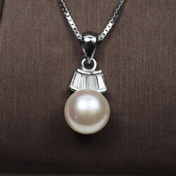 จี้เงินประดับไข่มุกแบบเก๋ 9.5 มม.