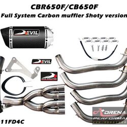 ท่อ Devil Evolution Full System Carbon Muffler Shorty รุ่น D4C สำหรับ cbr650cb650f (For Exhibition only)