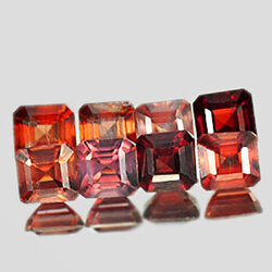 เพทายสีส้ม 4 กะรัต 8 ชิ้นไม่เผา