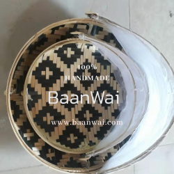 กระด้งมุ้งครอบ ลายข้าวหลามตัด