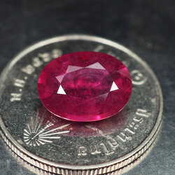 พลอยทับทิม (Ruby) 3.45 กะรัตสีแดงชมพู