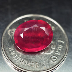 พลอยทับทิม (Ruby) 3.83 กะรัตสีแดงชมพู