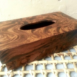 กล่องทิชชูไม้มะม่วง ทำสี