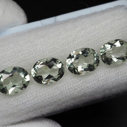 อะเมทิสต์สีเขียวอ่อนสวยมาก 6.45 กะรัต 4 ชิ้น