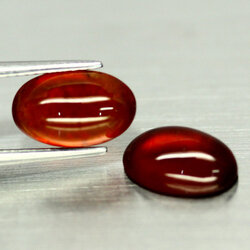 เฮสโซไนต์โกเมน 6.12 กะรัต 2 ชิ้นสีแดงส้มสวย