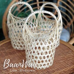 ชะลอมถือ ทรงสูง (สีธรรมชาติ)