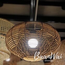 โคมไฟหวาย รุ่นสานตรง ขนาด 40 x 25 cm