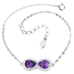 สร้อยข้อมือพลอยอะเมทิสต์แบบอินฟินิตี้